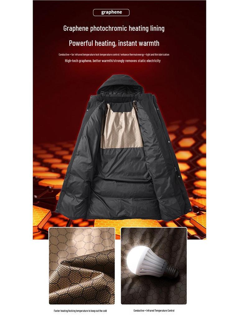 Китайская команда Зимняя пуховая куртка Унисекс Длинное пальто для экзамена по искусству и тренировок спортсменов