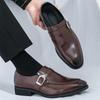 Модный тренд Джентльмен Бизнес Новые остроносые слипоны Мужские дизайнерские лоферы с ремешком-монком Формальная свадебная обувь для выпускного вечера