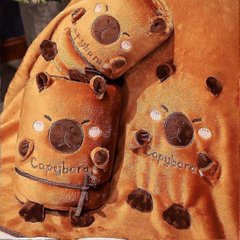 A Capybara Blanket, a Cute and Fluffy Capybara Roll Blanket, a Cartoon Animal Throw and Soft Lunch Blanket for the Sofa or Bedroom