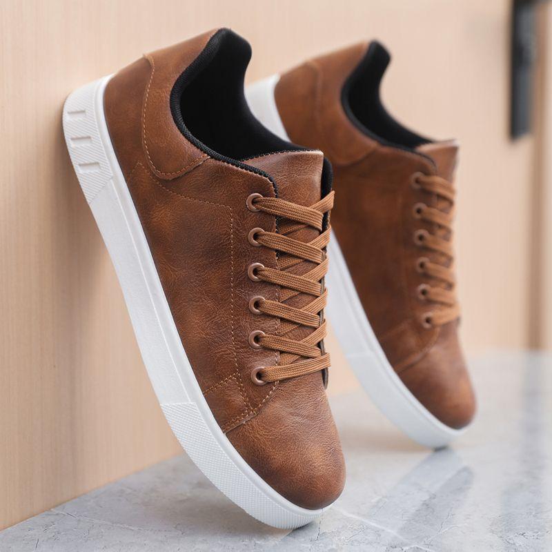 Летние новые кожаные туфли в стиле business casual, мягкая подошва, нескользящие, спортивные туфли, кеды