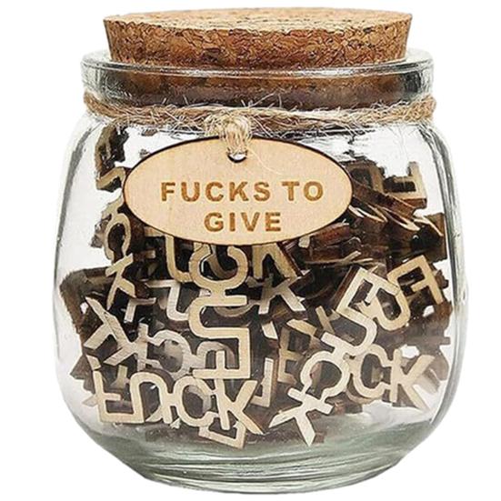 Bad Mood Gift Bottle Pieces Vent Wooden Fucks Letter Gift Jar Funny Office Colleague Friend