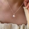 Fashion 925 Silver Pearl Simple Elegant Thin Chain Pendant Necklace for Women Girl Jewelry