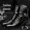Мужские модные высокие кожаные ботинки с острым носком - весна и осень, корейский стиль, британские ботинки Martin
