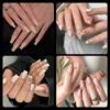 216 шт. Бесшовные накладные ногти, прозрачные, полное покрытие, типсы для ногтей, полуматовые, длинные, форма «гроб», миндалевидные, искусственные ногти