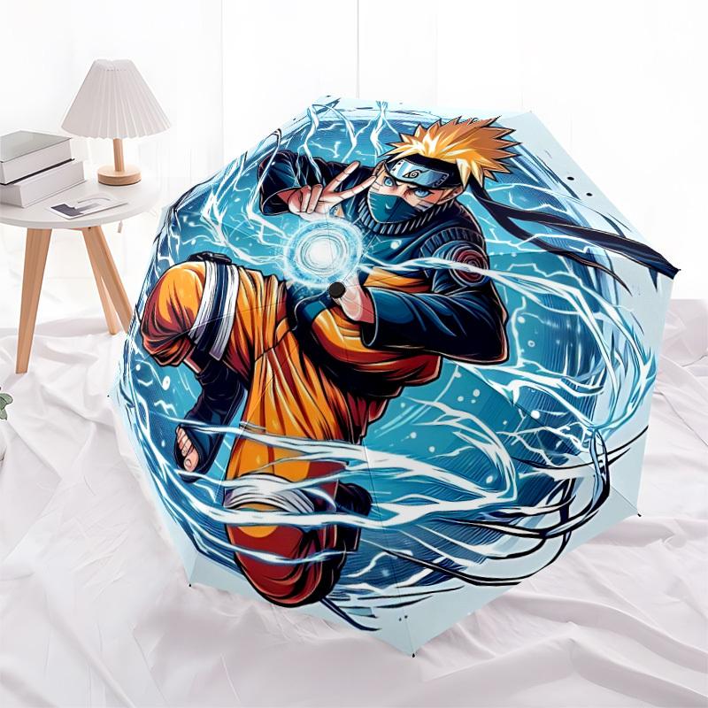 1PC Naruto Automatic Open/Close Umbrella, 8-Rib Sturdy Frame, Lightweight Portable Umbrella, Commute, Business - Ideal Gift for Friend, Vibrant Patter