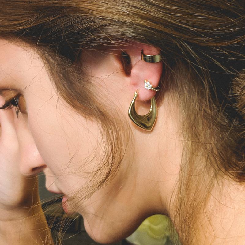 ANENJERY Необычные серьги-кольца Женские нишевые геометрические серьги