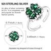 Original 925 Sterling Silver Green Four Clover French Hoop Earrings Rotstable Open Ring Set For Women Wedding Jewelry Gift