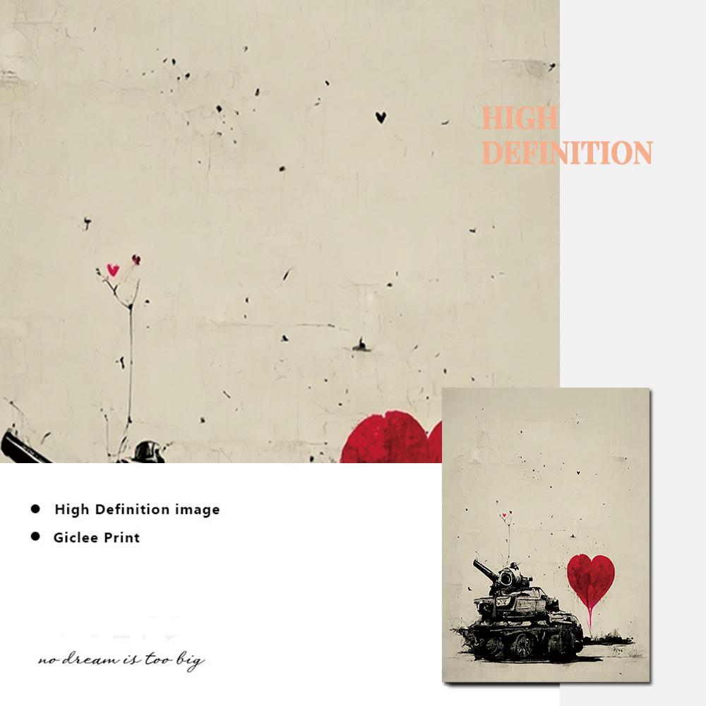 Граффити на улице Бэнкси Декоративная картина на холсте для девочек-смартфонов Художественный постер с абстрактными фигурами Фреска для украшения стен в комнате Печать