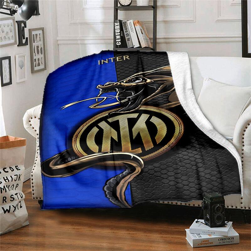 1pc Blanket Inter Milan logo1 Print Design, Lightweight Blanket for Sofa, Bed- Soft &Warm, Gift for All Seasons like Christmas, Halloween
