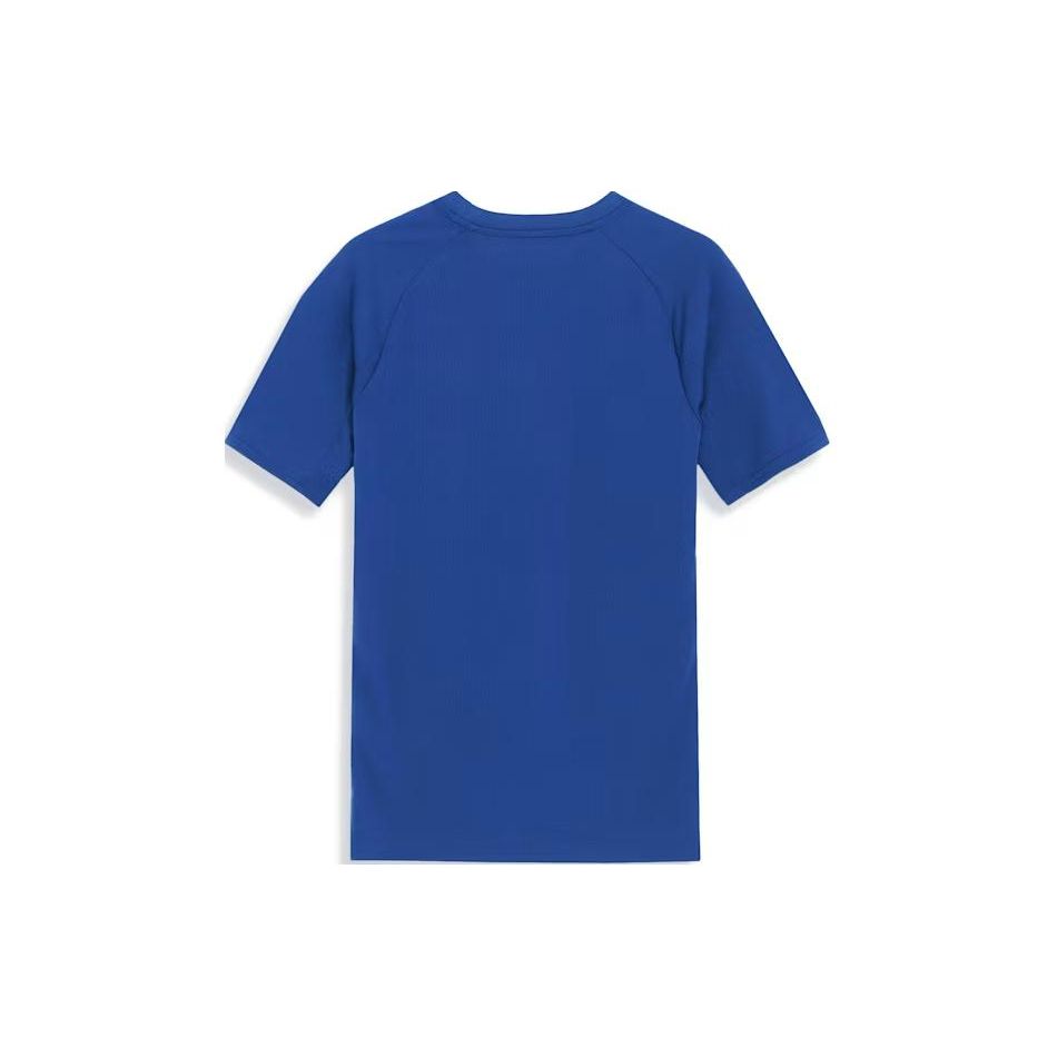 Puma Color Block Letter Logo Print Embroidered Slim Fit Short Sleeve T-Shirt Men Tops Blue 771898-02