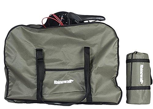 Rhinowalk Folding Bike Storage Bag, Fits 14-20 Inch Bikes, Includes Dedicated Case, Ideal for Cycling and Touring, Easy To Carry, Green