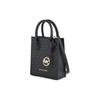 Michael Kors Mk Mercer Классический кулон с логотипом Золотая бирка Сумка-тоут из кожи pebble Женская сумка-тоут Черная 35T1GM9C0I-BLACK