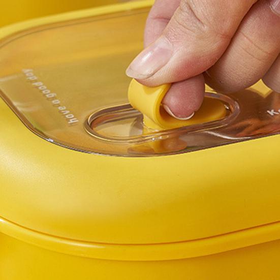 Ланч-бокс на 950 мл, сетчатый дизайн, герметичный, микроволновый, безопасный для сохранения тепла, маленькая желтая утка, нержавеющая сталь