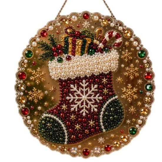 Набор для алмазной вышивки Рождественский ornament, Набор для подвешивания с искусственным жемчугом, DIY 3D бусины, Ручная работа, Праздничный декор для дома, Арт-ремесло, Акриловая панель с драгоценными камнями для окна,