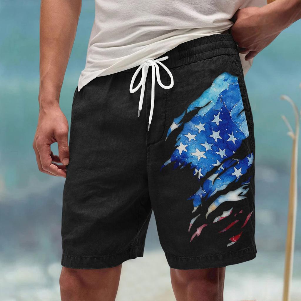 Мужские летние большие повседневные свободные спортивные брюки пляжные шорты