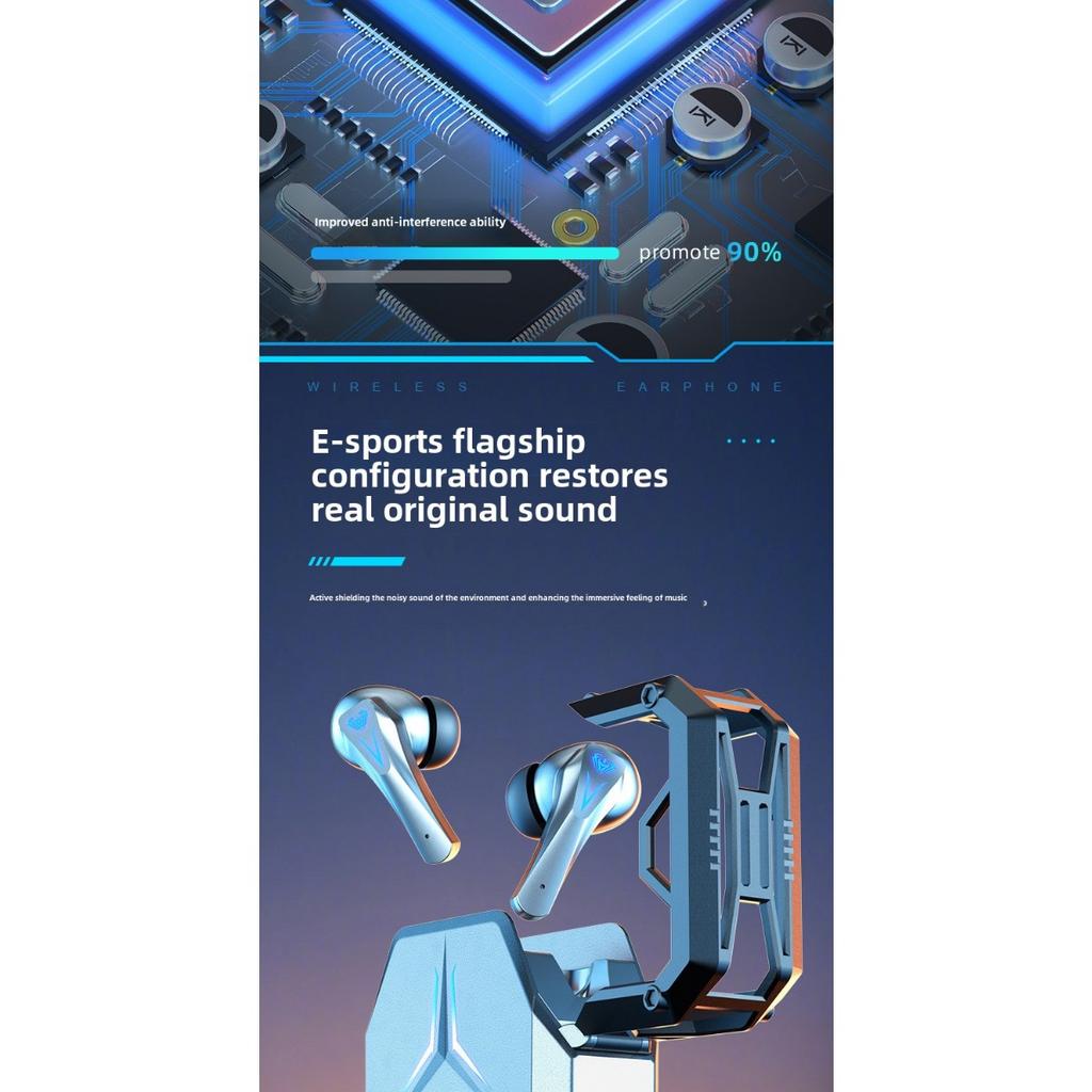 Наушники TWS Bluetooth, беспроводные наушники, стереонаушники True Wireless, HiFi-звук с подсветкой, игровая гарнитура