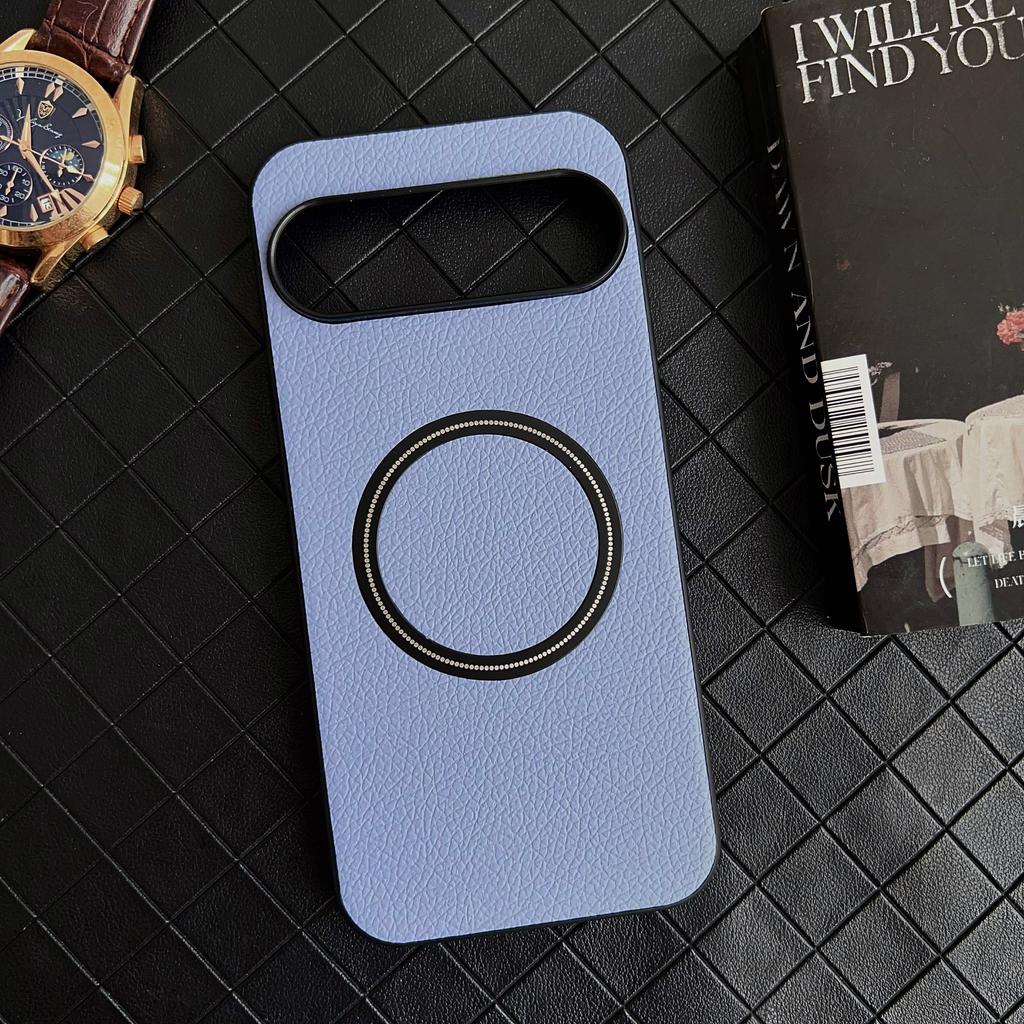 Кожаная текстура личи для магнитного чехла Magsafe для Google Pixel 9 8 7 6 8A 7A 6A 5A XL Pro с беспроводной зарядкой, противоударный чехол