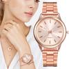 New Fashion Stainless Steel Women's Watch Minimalist Gold-Tone Quartz Watch Rose Gold