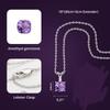 S925 Sterling Silver 8*8mm Ladies Citrine Pendant Ladies Natural Amethyst Stone Pendants Necklaces for Women Female Jewelry