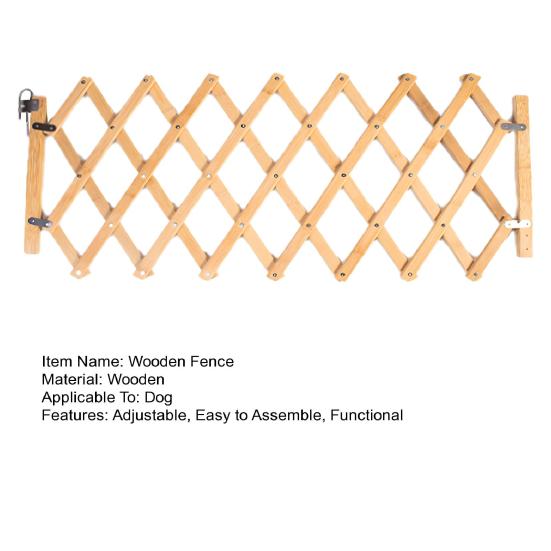 Wooden Dog Gate Pet Safety Fence Door Indoor Outdoor Pet Barrier Adjustable Dog Door Enclosure for Small Animals Puppies