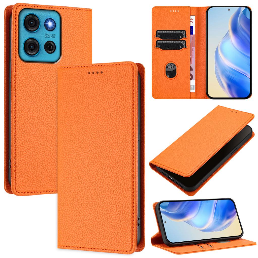 Для Motorola Moto G75 5G Кошелек Чехол Блокировка RFID Кожаный Мобильный Чехол с Текстурой Личи