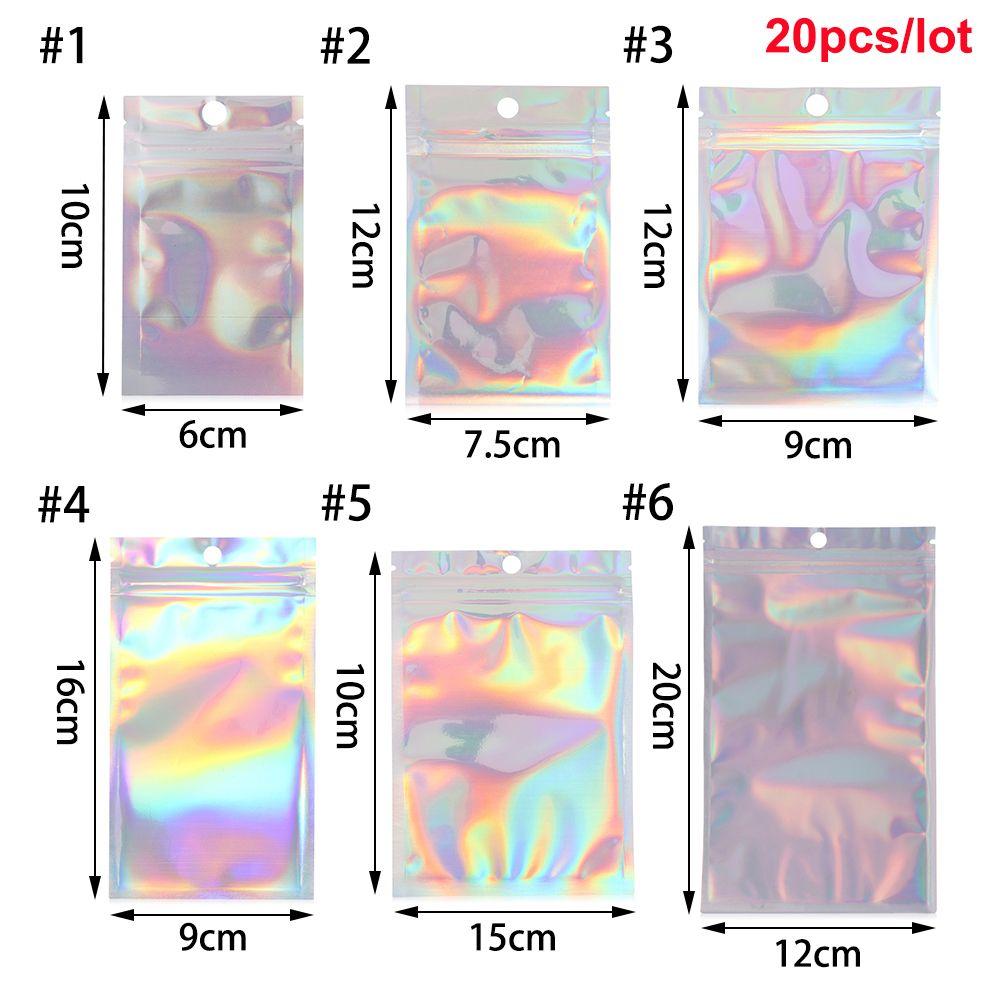 20 Pcs Plastic Waterproof Self Seal Zipper Reclosable Pouches Storage Packaging Bag