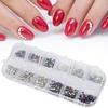 12 Grids Nail Art Rhinestones DIY Nail Decoration Makeup Glitter Beads Manicure Tool4#