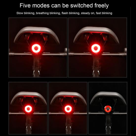 Умный задний фонарь для велосипеда, умный светодиодный задний фонарь для велосипеда, супер яркий, 5 режимов, водонепроницаемый, перезаряжаемый, интеллектуальный датчик тормоза, велосипедный фонарь