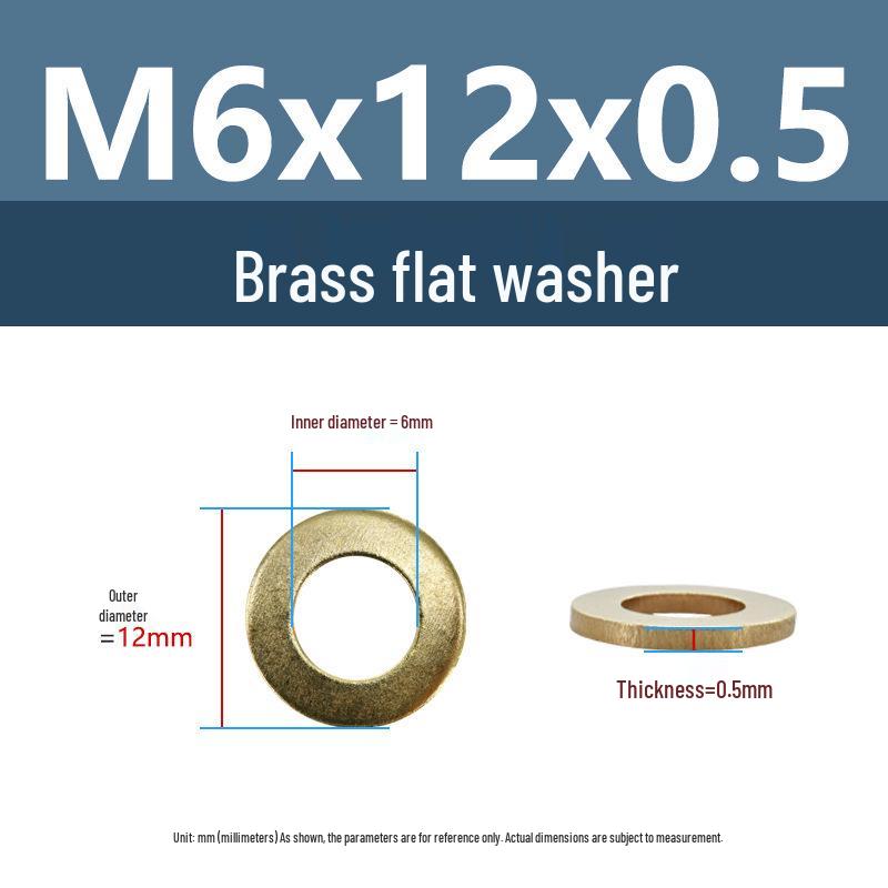 Yigu Durable Brass Flat Washers: M2-M12 Screws