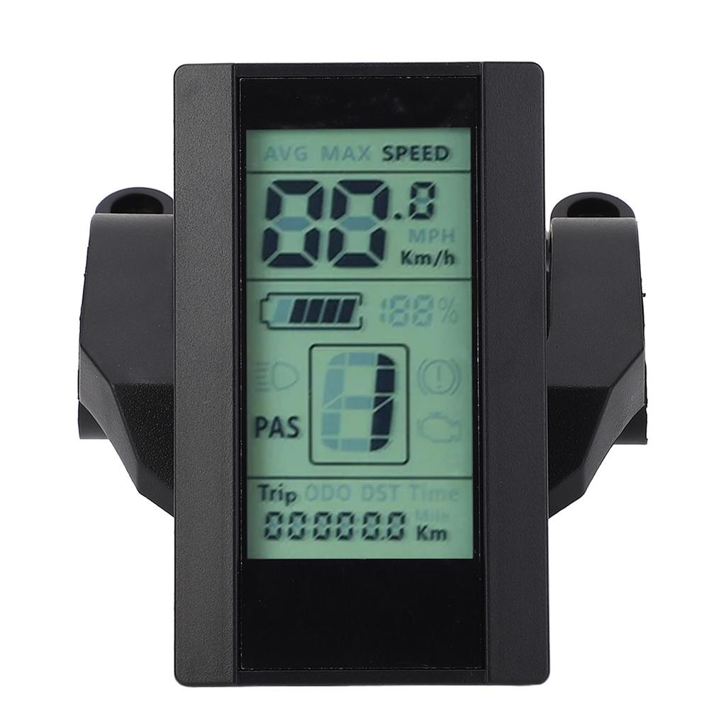 Electric Bike LCD Display Meter 2.7 Inch Screen 24V 36V 48V 52V Backlight Brightness Adjustable Water Resistant LCD