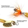 Fishing Spinners 4pcs Hard Metal Spinnerbaits Lures Kit for Bass Trout Walley with A Tackle Box
