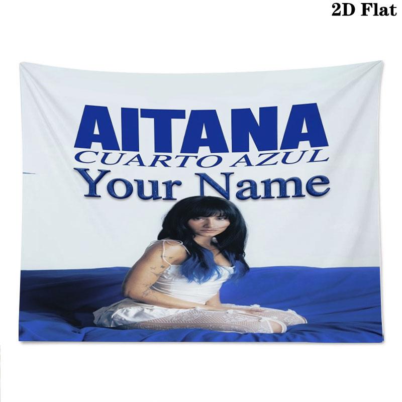 Aitana Custom Name Wall Tapestry Aesthetic Wall Hanging Printed Fabric Blanket Decorative Tapestries for Bedroom Living Room Home Decor