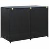 2 Bin Waste Bin Enclosure in Black Poly Rattan 148 x 80 x 111 cm