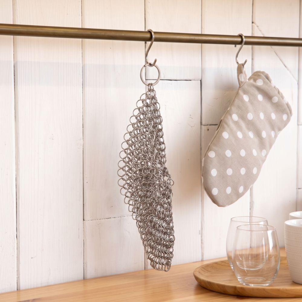 Stainless Steel Chainmail Scrubber Chainmail Link Design Cast Iron Scrubber Cast Iron Pots Pans