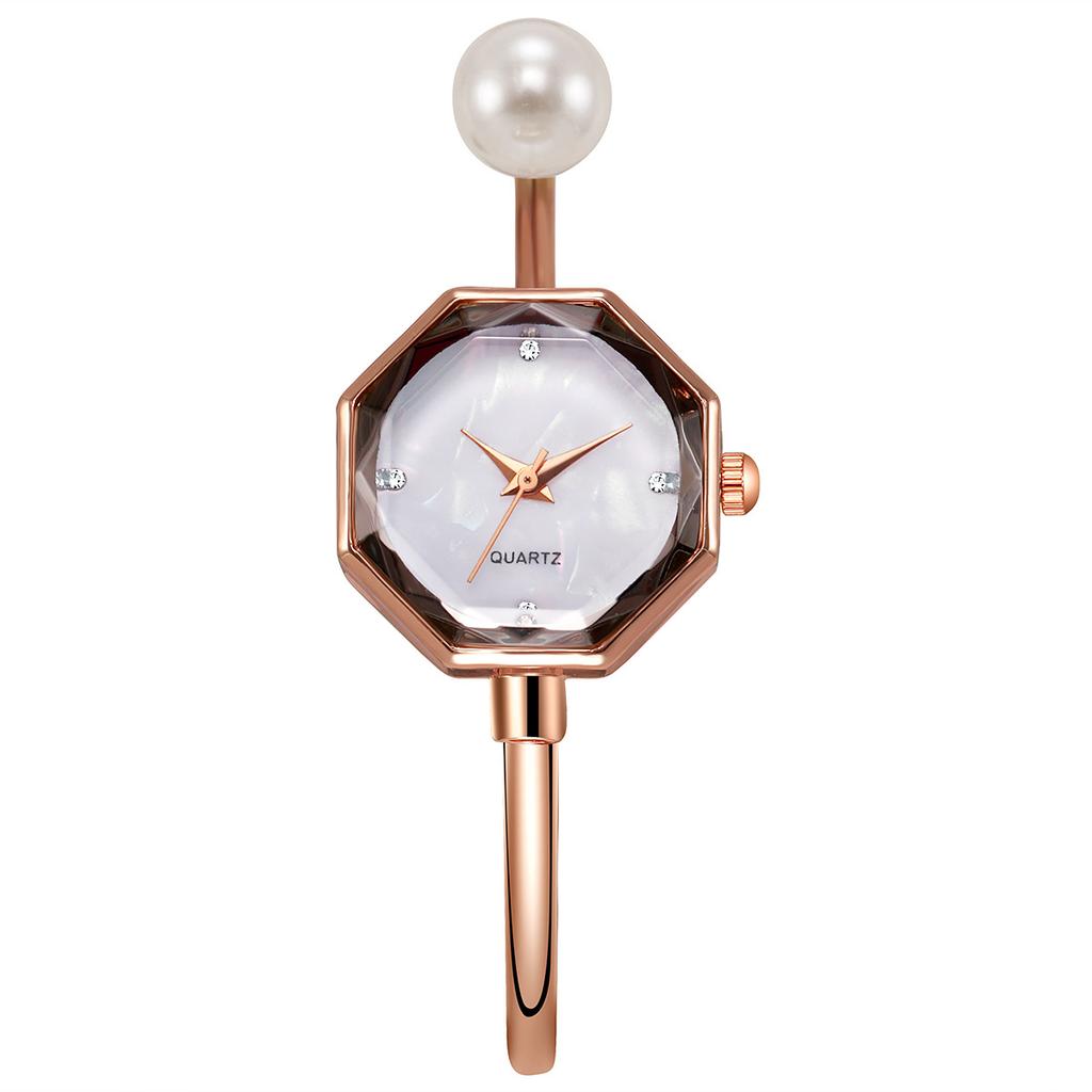 Элегантный Ретро Браслет Наручные Часы Жемчуг Стразы Роскошные Кварцевые Часы Изысканный Дизайн Женские Наручные Часы Женские Аксессуары
