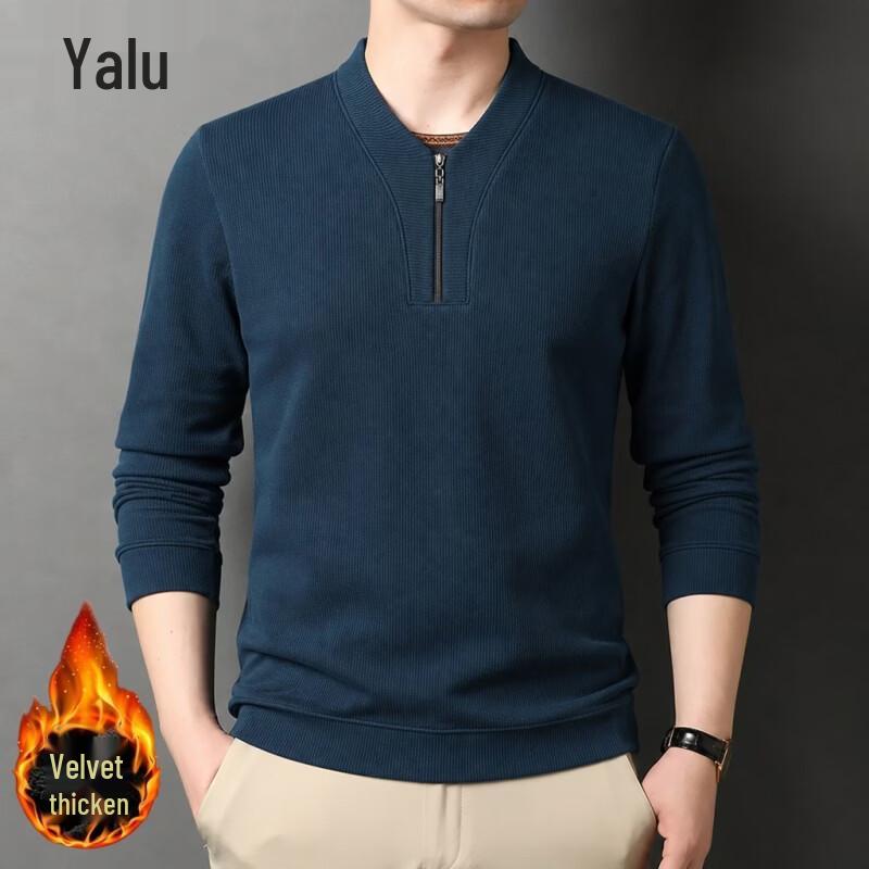 Мужская плюшевая термотолстовка YaLu с полумолнией