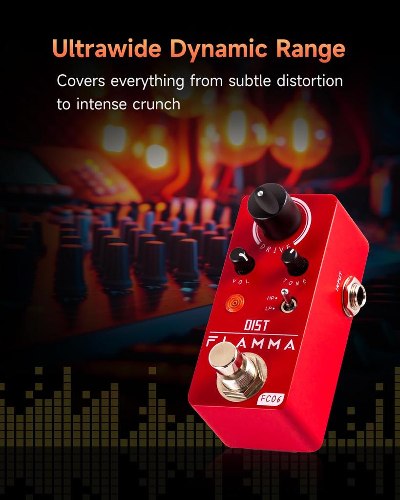 FLAMMA FC06 Guitar Metal Distortion Pedal Electric Guitar Effect Pedal Mini Size True Bypass