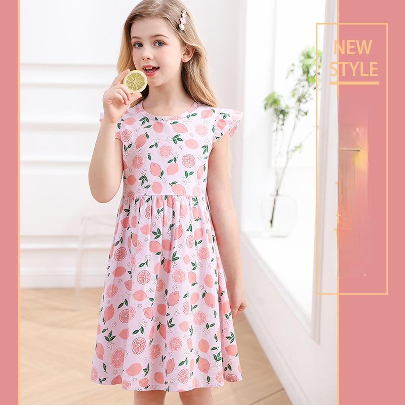 Children's Cotton Fashion Floral Princess Dress Summer Girls Sweet Dress