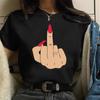 Women T Shirts Fashion New Cartoon Graphic Finger Nail Cute Printed Top Tshirt FeUnisex Tee Shirt Ladies Clothes T-shirts Unisex