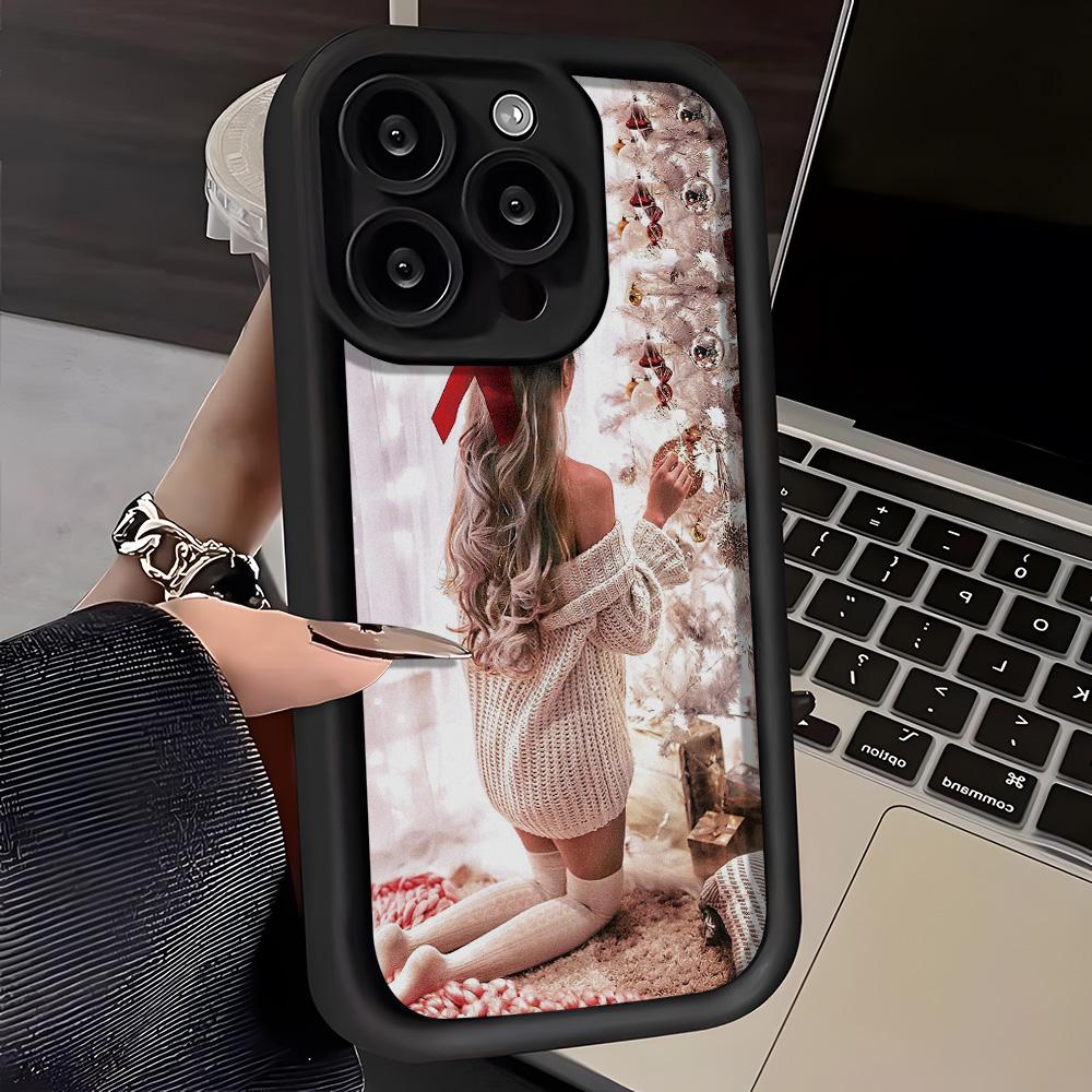 Рождественский чехол для iPhone 11 13 12 14 15 16 Pro Max XR XS Samsung A15 A55 A05 Redmi 12 13C OPPO A16 A18 A60 Reno 11 Vivo Y17S Y12 infinix note