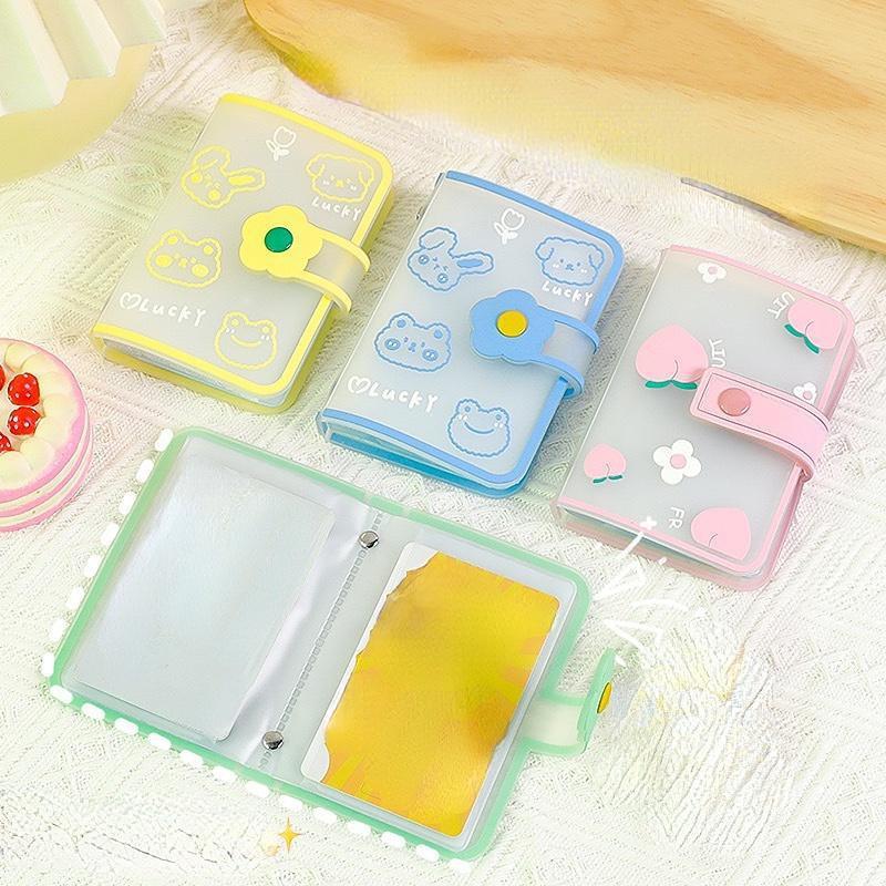 Mini Photo Album 20 Pockets 3 Inch PVC Photocard Holder Women ID Credit Card Binder Desk Accessories Organizer
