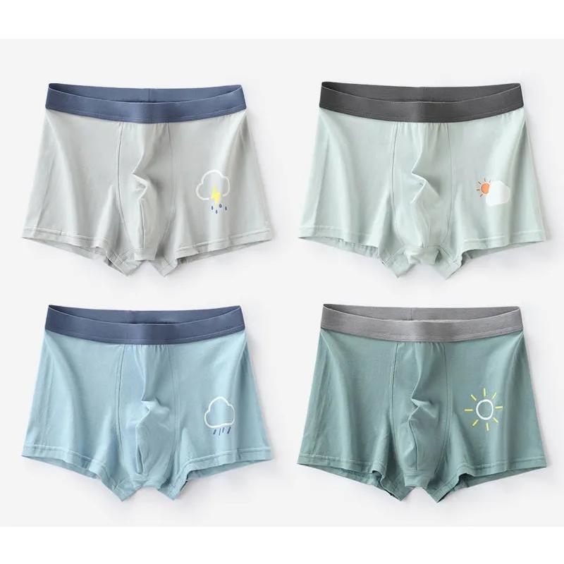 Подростковое нижнее белье для мужчин периода развития, хлопковые хлопковые боксеры для учащихся младших классов средней школы, От 13 до 16 лет, штаны-боксеры для больших мальчиков