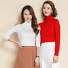 Women's High Collar Knitted Sweater Short Thin Wool Blend Loose Fit Base Layer Top Autumn Winter Large Size Cashmere Shirt