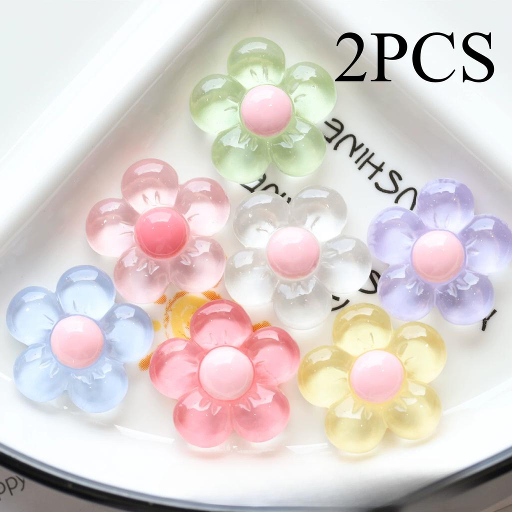 Прозрачный лед Пятилепестковый цветок Сделай сам Крем-клей Смола Ювелирные аксессуары, Ручная работа Заколки для волос, Кольца для волос, Отверстия, Пряжки для обуви, Нашивки