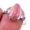 Ювелирное кольцо из стерлингового серебра 925 пробы с натуральным родохрозитом S.8 m8I83