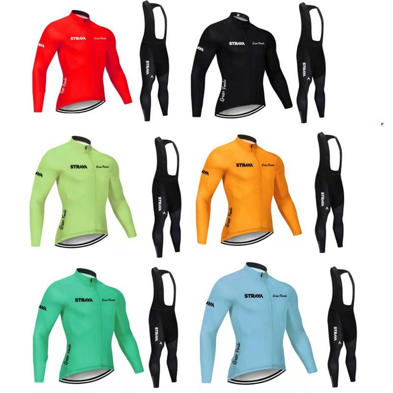 STRAVA Long Sleeve Cycling Jersey Road Mountain Bike Quick Dry Breathable Sportswear