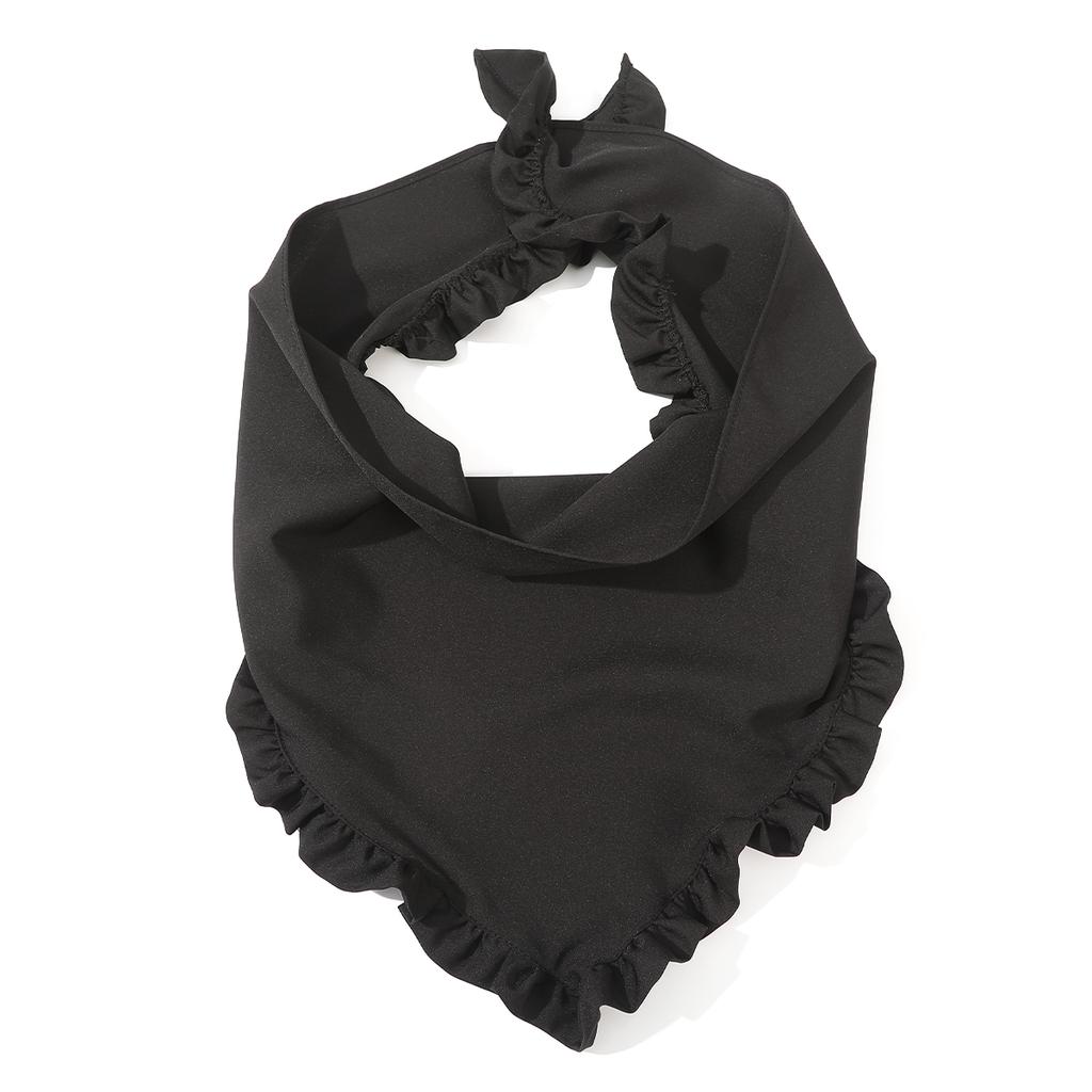 Solid Color Triangle Bandana Headband Cute Turban Printed Cloth Wrinkles Hair Scarf Hair Accessories Bohemia Triangle Scarf Girl