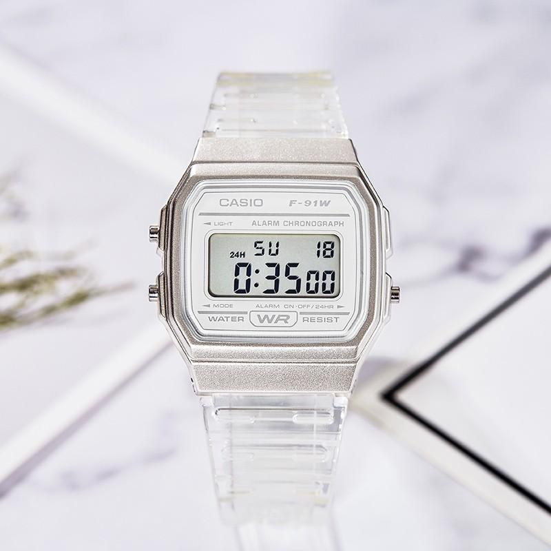 Casio Женские цифровые часы серии White F-91WS-7 F-91WS-7