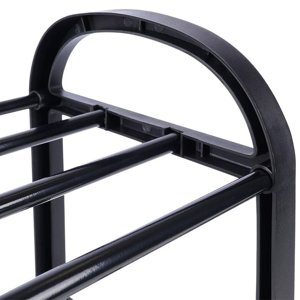 4-Tier Black Metal Shoe Rack Organizer 49.5x18.5x56.5cm
