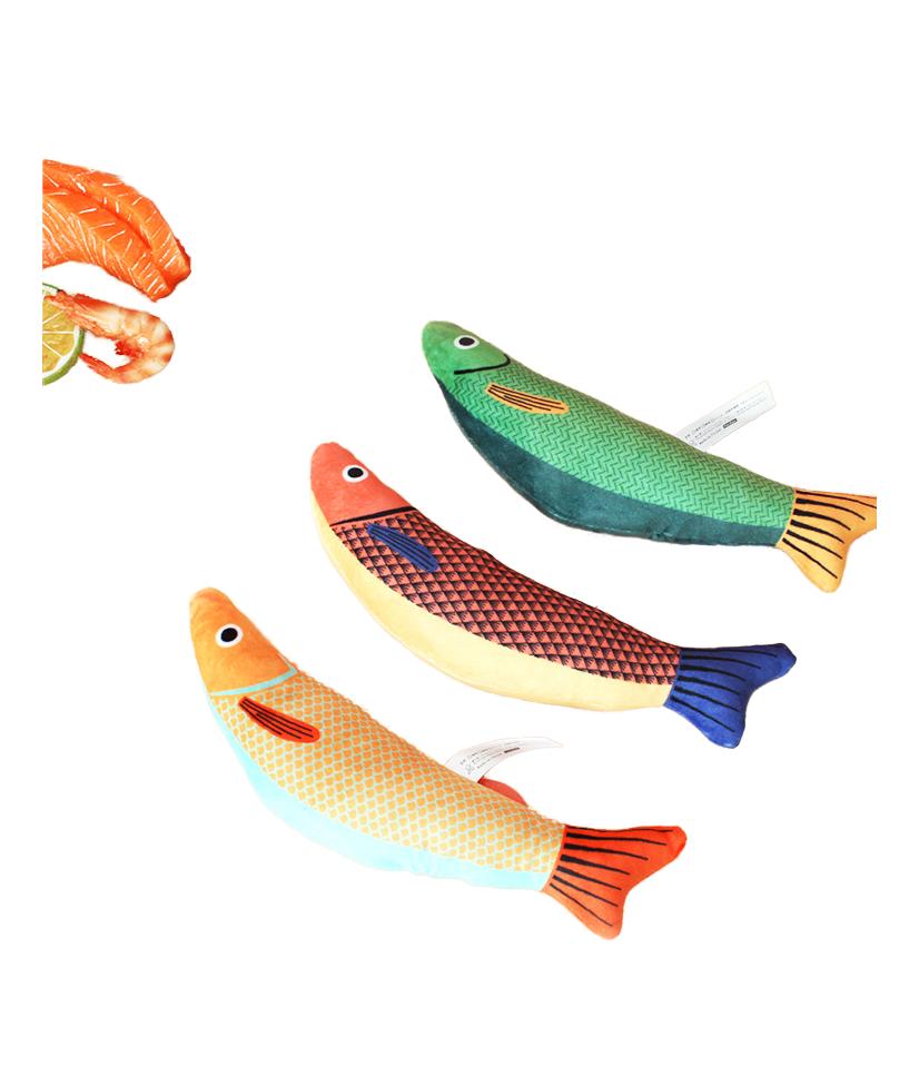 Realistic Eco-Friendly Catnip Artificial Fish Soft Interactive Chew Toy Bite-Resistant for Indoor Cats Chewing Relaxing Opp Bag